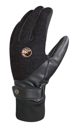 Chiba Guantes Unisex All Natural X-Warm de lana natural para invierno negro