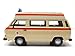 Type 2 (T3) High Roof Ambulance Cream with Orange Stripes 1/24 Diecast Model Car by Motormax 79595