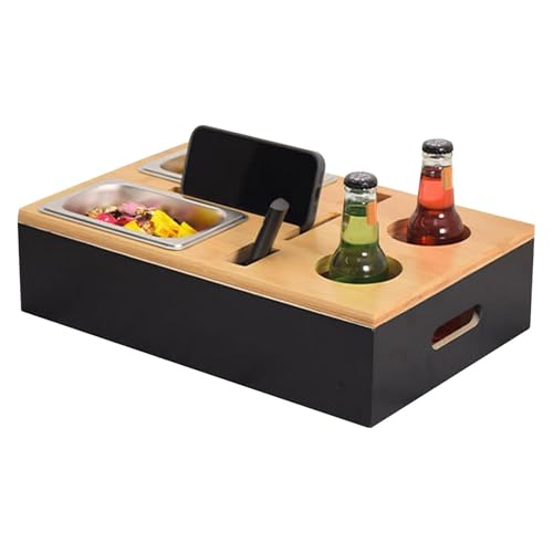 Bandeja de soporte para tazas de sofá hecha en madera robusta y diseño ergonómico 2