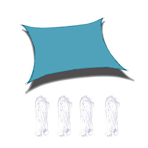 Vela parasole per giardino, patio, esterno, cortile, tenda, baldacchino, gazebo, pergola, antivento e durevole, 4 x 4 m, colore: blu