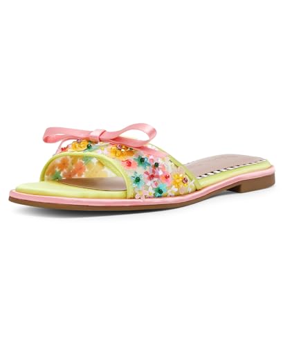 Betsey Johnson Women's Teasse Sandal, Lime Multi, 9