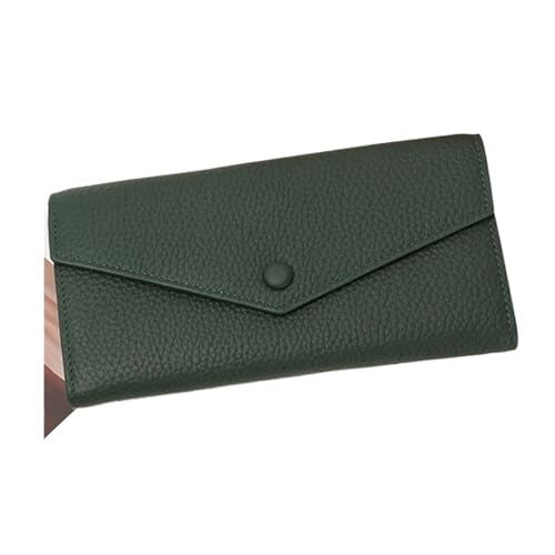 Business Wallets Money Organisers Women's Genuine Leather Wallets Blocking Wallet Money Clips Purse Card Cases (Green)