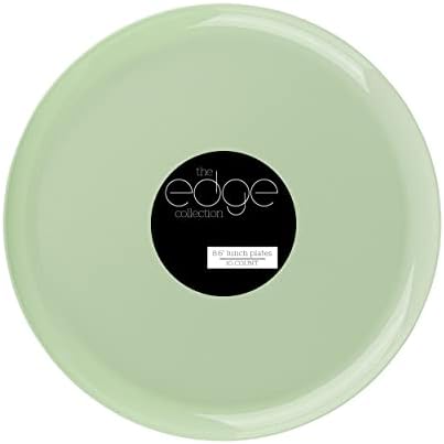 PLASTICPRO [30 Pack 8.6''] Mint Green Plastic Party Plates Edge Collection Premium heavyweight Elegant Disposable Tableware Dishes