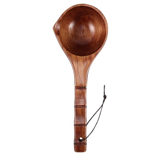 Veemoon Louche à Eau De Jardin Bois à Long Manche Cuillère à Eau pour Cérémonie du Thé Chinoise Utilisation Polyvalente pour Cuisine Et Salle De Bain