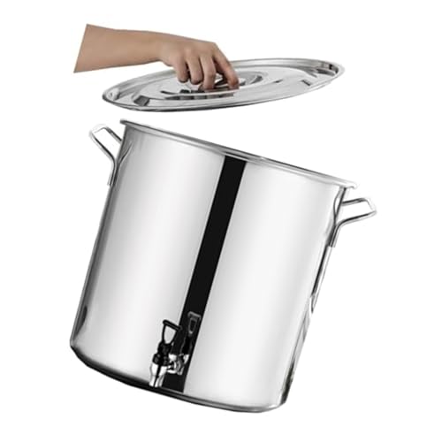 Olla con grifo - Olla redonda de acero inoxidable con asas suaves al tacto, olla for sopa con fondo compuesto, cubo for vino de 5 a 65 l, recipiente for leche espesa con grifo(40*50cm(56L))