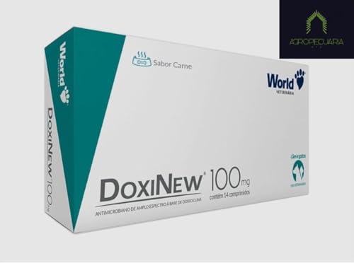DOXINEW 100mg - Doxiciclina Antibiótico de Amplo Espectro para Cães e Gatos - Hiclato de Doxiciclina