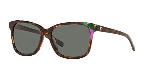 Costa Del Mar Women's May Polarized Round Sunglasses, Shiny Abalone/Grey Polarized-580G, 57 Mm #TOP1