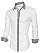 TAM WARE Mens Casual Slim Fit Contrast Lining Button Down Dress Shirts TWCS22-WHITE-US L