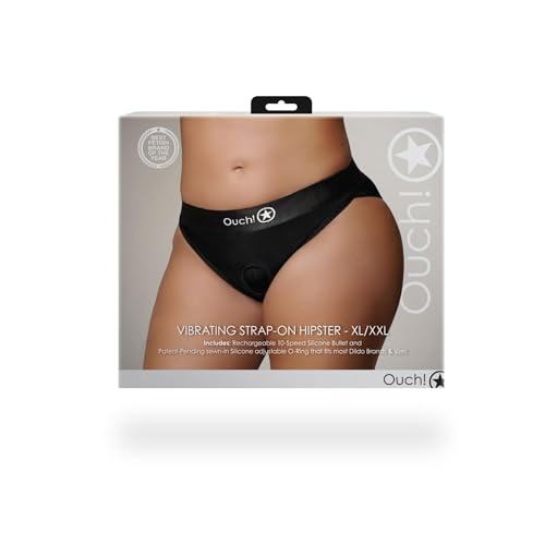Vibromasseurs classiques de la marque OUCH! Slip avec vibrazione Vibrating Strap-on Hipster Noir