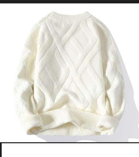 Men Casual Winter Sweaters Crew Neck Knitted Pullovers Plaid Couple Warm Jumper Tops2