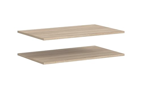 xonox.home – Schrank-Zubehör Einlegeboden-Set Kopenhagen 2X 78x48 cm in Sonoma Eiche – 2er Pack Fachboden/Regalboden für 3-türigen Kleiderschrank – Ersatzboden für Ihre Schrankkombination