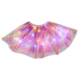 Falda tutú LED de carnaval para mujer, falda tutú de ballet, falda iluminada, disfraz de fiesta brillante, falda de cama de malla, vestido de tutú hinchado, falda de tul para festival, carnaval