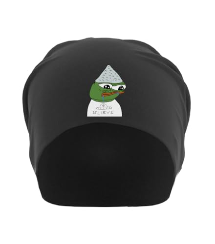 Bonnet Pepe Tin Foil pour soirées geek et conventions ufologie en coton souple noir