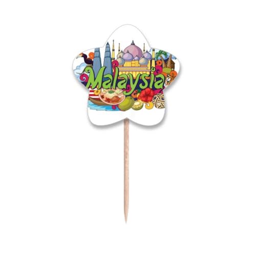 Cure-dents drapeaux Malaisie étoiles pics cupcake buffet - 2