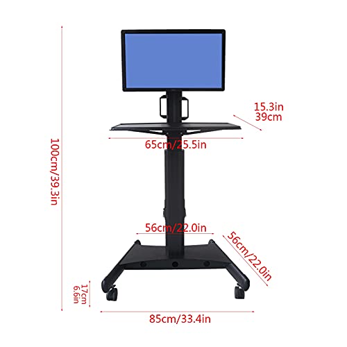 Soporte Móvil de Monitor JUDYSSY para monitores de 15" a 34" con altura ajustable y ruedas miniatura 2