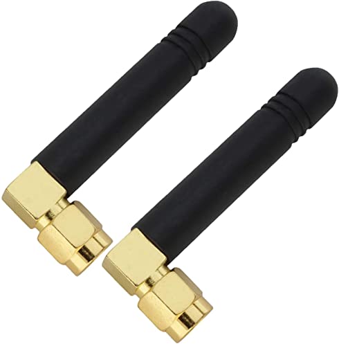 Shopcorp SMA Male Antenna – 900-1800 MHz Omnidirectional Antenna with L-Type Connector, 2.5 dBi Gain, GSM CDMA WCDMA (2 Pack)
