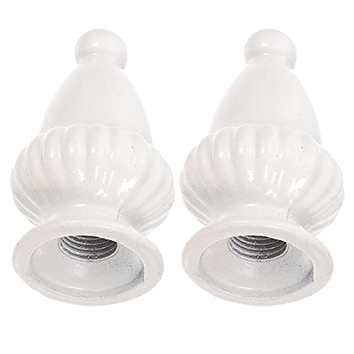 Image of Uonlytech 2Pcs Lamp Finial Cap Knob Antique Lamp Shade Finial Lamp Part Decoration Accessories for Table or Floor Lamps 10MM White