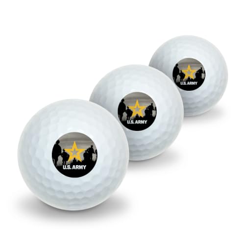 GRAPHICS & MORE U.S. Army Logo with Soldier Silhouettes Novelty Golf Balls 3 Pack