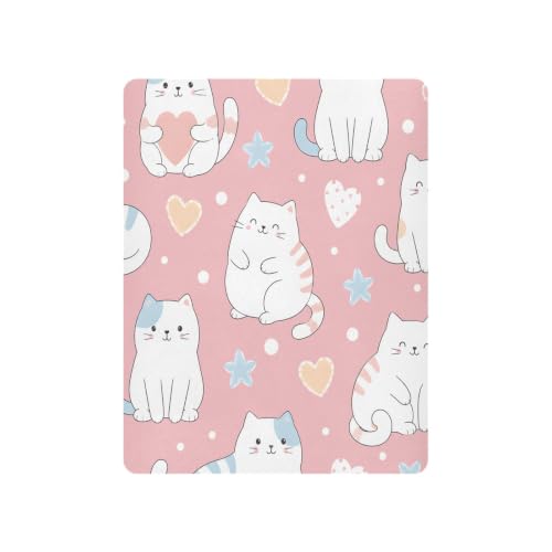 Image of SUABO Cute Cat Crib Sheets Stretchy Portable Sheets for Baby Toddler Breathable Soft Crib Mattress Sheet for Girls Boys, Medium