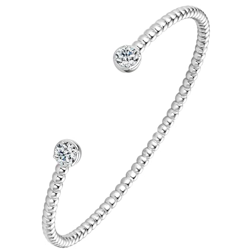 Moissanite Cuff Bracelet, 1.0cttw D Color VVS1 Clarity Bracelet fit 7