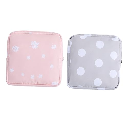 2 Pcs Diaper Bag Sanitary Towel Storage Pouch Diaper Pouch Storage Bag Zipper Outdoor Girl, As Shown, 13*13*3CM