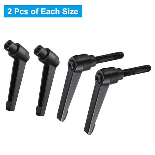 Image of uxcell 4pcs Clamping Lever Adjustable Handle Set Metric M8 x 40mm Male & M8 Female Thread Level Handles Hand Stud Knobs Quick Release Black for Lathe Machinery