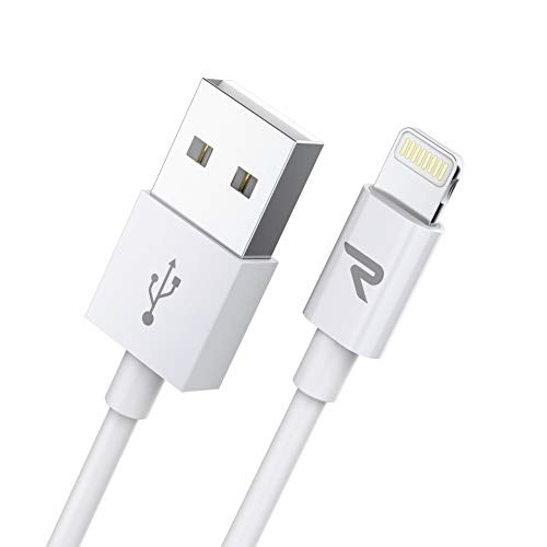 iPhone Charger Cable RAMPOW - MFi Certified - Lightning Cable 6.5ft - Fast Charging & Sync - iPhone Cable Apple Certified for iPhone 11 Pro Max XS XR X 8 7 6S 6 Plus SE 5S 5 iPad iPod and more - White