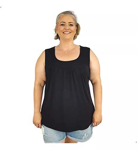 Blusa Feminina Plus Size Regata Senhora Bata Lisa