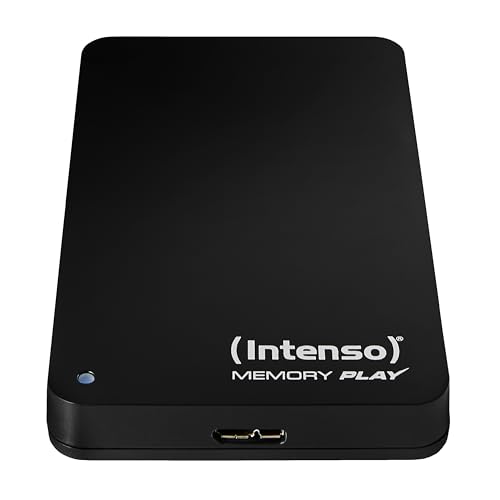 Intenso 6021480 Memory Play Portable Hard Drive 2TB, tragbare externe TV-Festplatte - 2,5 Zoll, 5400 U/min, 8MB Cache, USB 3 inkl. TV-Halterung, schwarz
