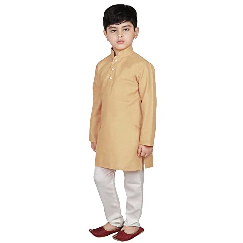 Image of SG YUVRAJ Raw Silk Kurta Set for Boys