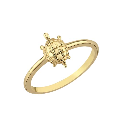 Gold Ring Simple Design Female Turtle 14k Solid Gold Turtle Ring