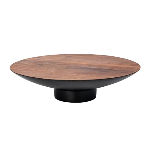 Bloomingville Round Acacia Wood Pedestal with Metal Base, Natural and Black by Bloomingville - Used condition - US$43.80