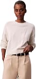 Calvin Klein Suéter de Manga Larga de algodón Liso CK Jac LV047E304G para Mujer, Color Blanco (Tofu), Talla M, Blanco (Tofu), M