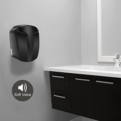 QL Händetrockner 7-10 Sekunden Trocknen,Elektrische Händetrockner Automatische,Edelstahl Händetrockner für Wandmontage,für Küche Badezimmer Toilette 1150W Schwarz