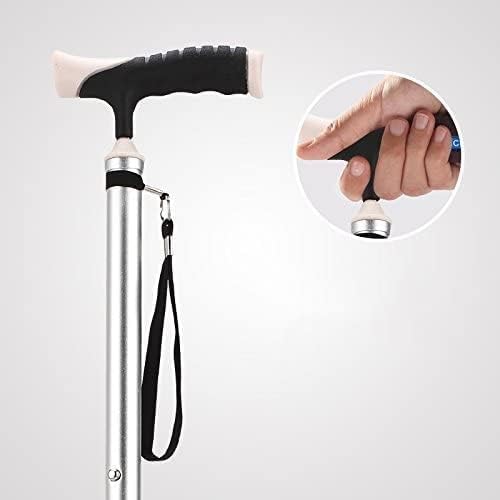 Miniatura 2 de DULASP Bastón ajustable de aluminio ligero, bastón de cuatro patas para hombre, telescópico, bastón grande de cuatro patas, bastón de caminar para