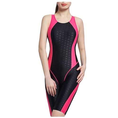 Dressnu Costumi da bagno da triathlon con reggiseno imbottiture anti-velocità asciugatura sottile monopezzo cinque pantaloni, Rosa, M