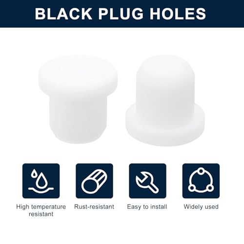 Image of uxcell 32 Pieces White Rubber Stopper, 8.5mm Plug Holes for 8-8.3mm /0.31-0.33 inch Hole