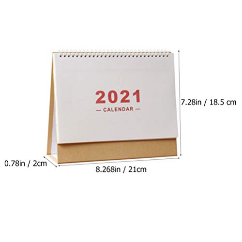 FAVOMOTO 2021 Bureau Kalender Staande Flip Maandelijkse Kalender Coil Draad Volledige Jaar Desktop School Kalender Ezel… - Afbeelding 8