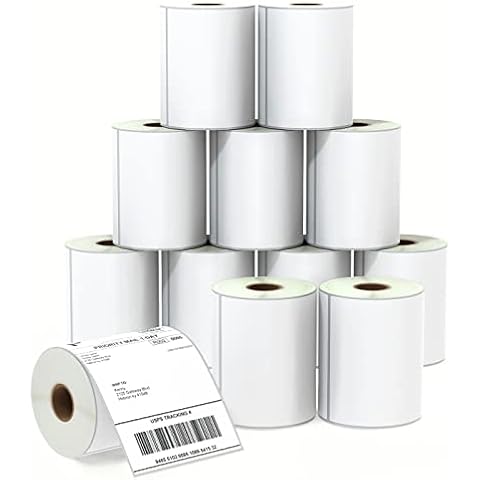 BETCKEY - 4" x 6" (102 mm x 152 mm) Shipping Labels Compatible with Zebra & Rollo Label Printer(not for dymo 4XL), Premium Adhesive & Perforated [12 Rolls, 3000 Labels] Cover
