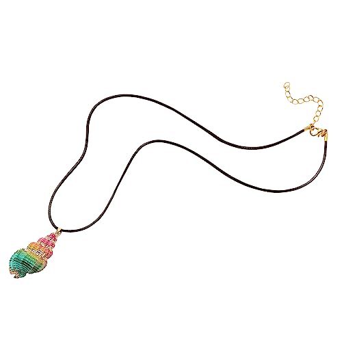 FM FM42 Natural Seashell Shell Scallop Conch Pendant Necklace with 27" Long Rope Chain (25 Styles)2