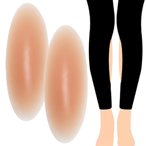 Majurphy Silicone Adhesive Calf Pads, Calf Corrector,Soft Invisible Shaping Calf Straight Leg Patches for Crooked or Thin Skinny Legs 1 Pair, Orange, Medium