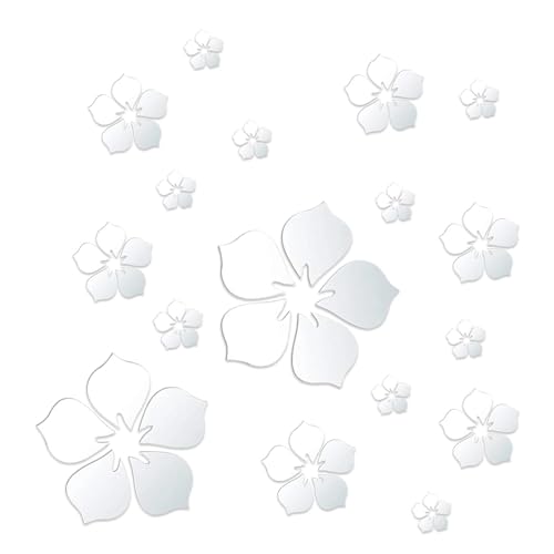 Adesivos de espelho Flores, Adesivos de parede acrílicos Flores | Decalques de arte em parede com es