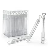 BigDean Seifenblasen Hochzeit 48 Stück - Perfekt als Hochzeitsdeko oder Gastgeschenke - Befüllte kleine Hochzeitsseifenblasen zur Tischdeko - Wedding Decoration mittels Seifenblasen-Herz-Griff