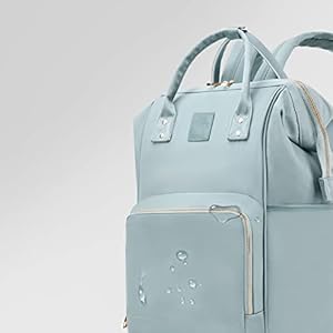 HaloVa Diaper Bag, Baby Daddy Mommy Travel Backpack with Wet Cloth, Tissues, Bottle Pockets, with Stroller Straps, Blue