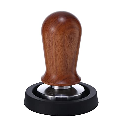 Yoloyo 58Mm Espresso Tamper, 30Lb Consistent Pressure Calibrated Coffee Tamper For Espresso Machine 58Mm, Spring Loaded Tamper With Flat Stainless Steel Base (Precious Wood Handle+Tamper Mat) #TOP1