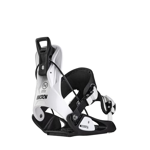 Nidecker Flow Micron Stormtrooper Snowboard Bindung – Weiß – Kinderfreundliches Speed-Entry System mit weichem Flex – Größe S
