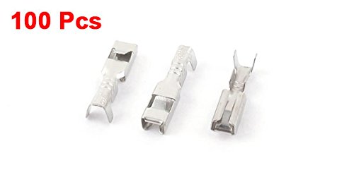sourcing map 100Pcs 2.8mm Non Insulation Female Spade Crimp Terminal Wire Connector, Silver, 100 Piece 2.8mm - Image 4