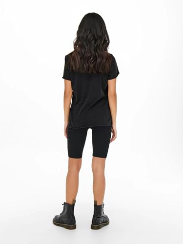 Image of Only Women's ONLLUCY Life REG S /S Western TOP Box JRS T-Shirt, Black /Print: