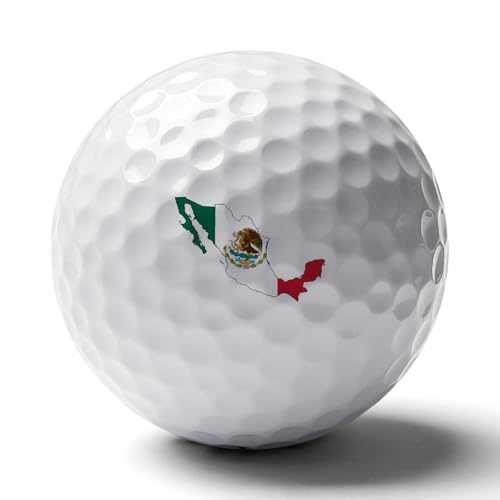 Map Flag of Mexico Practice Golf Ball Realistic Feel and Long Lasting Limited Training Balls Gifts for Men Women