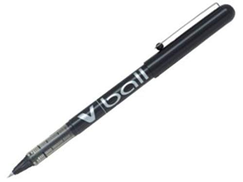 Pilot V-Ball Stylo roller Pointe métal 0,5 mm Encre liquide Noire - Lot de 12